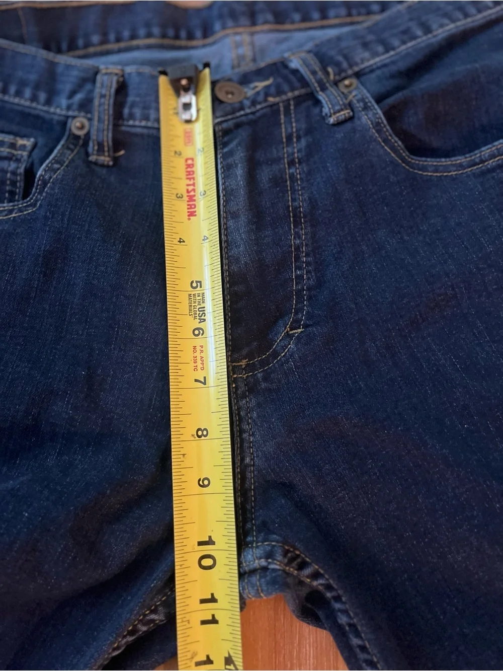 Dearborn Denim Jeans Mens 33x31 Blue Tailored Slim Straight Denim USA Dark